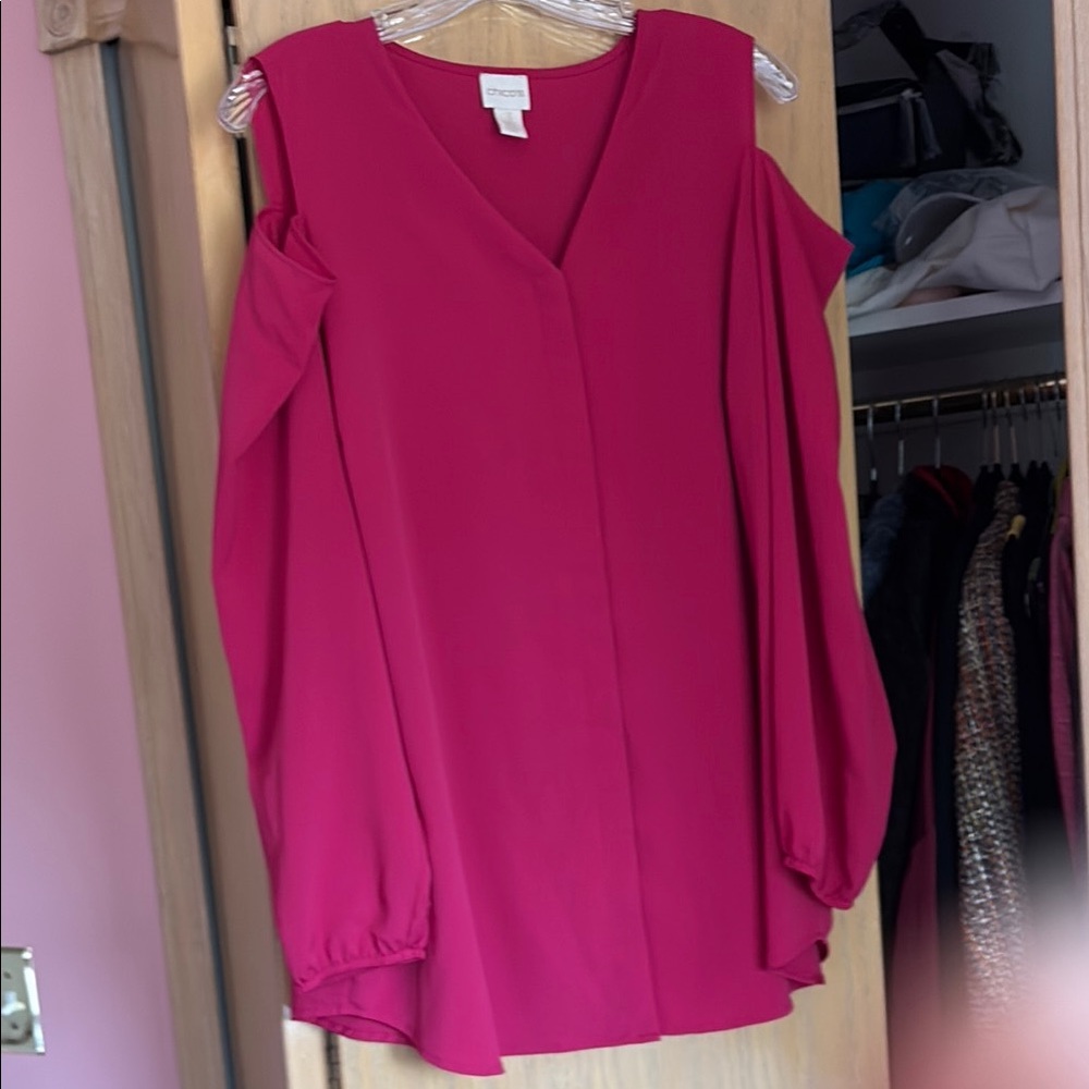 Chico’s Pink Women's Cold Shoulder Top